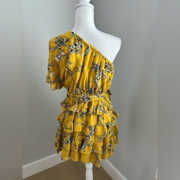 Skylar + Madison 1 Shoulder Ruffled Mini Dress, size large - Picture 5 of 11